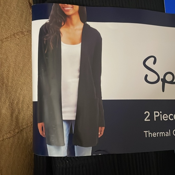 Splendid 2 Piece (1 Thermal Cardigan with Hood & 1 Rib Tank) - Picture 3 of 3